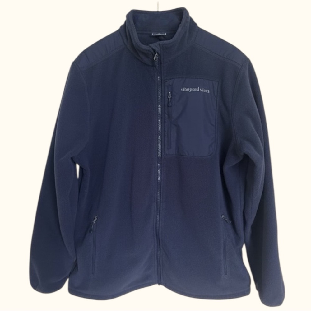 Vineyard Vines Full-Zip Fleece Jacket – Navy – Men’s Large